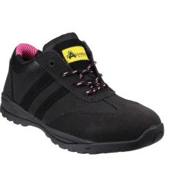 Trainer Shoe Ladies Black Steel Toe Cap