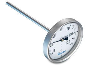 Termometr z zegarem średnica tarczy: 100mm Bourdon dokładność Klasa 1 typ: Tarcza Stopnie Celsjusza