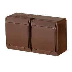 HERMES Gniazdo podwójne hermetyczne IP44 GNT 2x2P+Z (0322-06)