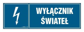 ZNAK - HH035 Wyłącznik świateł 30 x 10 cm FN - Folia samoprzylepna