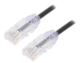 UTP28X0.5MBL Patch cord TX6A-28™,U/UTP 6a drut Cu LSZH czarny 0,5m 28AWG