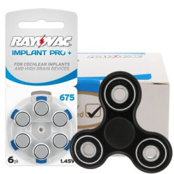 120 x baterie do aparatów słuchowych Rayovac 675 IMPLANT PRO+ MF + spinner Get BEE