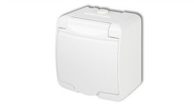 Junior Gniazdo Pojedyncze Z/U (Klapka Biała) Biały Ip54 Ghe-1