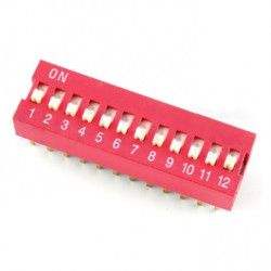 Przełącznik DIP switch 12-polowy - czerwony