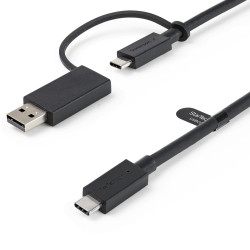 Kabel USB Złącze A USB C Złącze B USB A, USB C dł. 1m Kabel USB-C z przejściówką USB-A USB 3.1 kolor: Czarny
