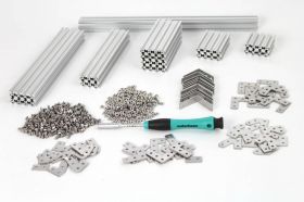 MakerBeam - Zestaw konstrukcyjny z anodowanego aluminium (srebrny)