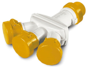 Adapter do przedłużacza sieciowego 16A Wtyczka, gniazdo 110 V 1 x 2P + E, 3 x 2P + E Scame Żółty IP66