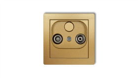 Deco Gniazdo Antenowe Rtv Przelotowe 9Db Złoty 29Dg9p