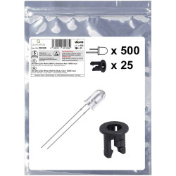 Quadrios 25O228 LED set White Circular 5mm 15000mcd 20mA 3.0V Wired LEDs