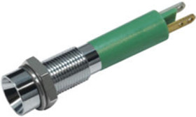 Signal light, 24 V (DC), green, 6 mcd, Mounting Ø 6 mm, pitch 3.5 mm, LED number: 1, 19030351