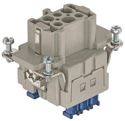 Wkładka złącza dużej mocy 6-pinowe HARTING 16A 6P Żeński Zacisk klatkowy Montaż na panelu Proste