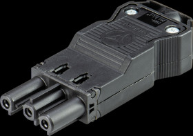 92.931.5053.1 Socket, 3-pin, black, screw connection