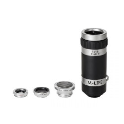 ZESTAW OBIEKTYWÓW DO SMARTFONA TABLETU 4w1 M-Life