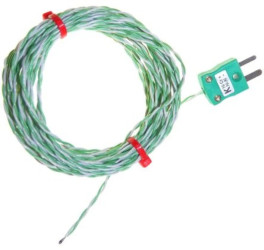 Termopara typ K do +250C 2m kabel 2m, Teflon PFA EN 60584-3:2008, IEC 584-3