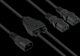 SK1436-S003 Y-cold appliance extension Cold appliance plug C14 to 2x socket