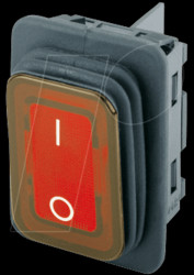 01935.3112-03 Rocker switch, 2-pin, OFF, red, I-O, illuminated
