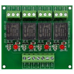 ELECTRONICS-SALON 4 SPDT 10Amp Power Relay Module, DC 5V Version.