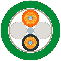Kabel światłowodowy długość: 20m Niezakończony średnica: 62.5/230μm Wielomodowy 3,2 dB Zielony