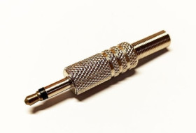 Wtyk JACK 3,5mm mono, obudowa metalowa niklowana