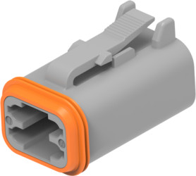 Socket, 4 pole, straight, 2 rows, gray, DT06-4S