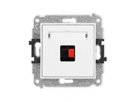 MINI Mechanizm gniazda głośnikowego pojedynczego biały mat 25MGG-1 KARLIK