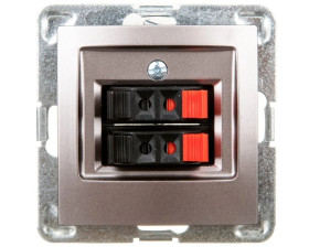 IMPRESJA Gniazdo głośnikowe podwójne tytan GG-2Y/m/23