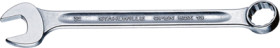 Ring/open-end wrench, 3/8&quot;, 15°, 125 mm, 32 g, chromium alloy steel, 40482424