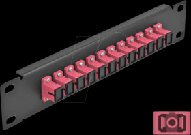 66764 10" Fiber Optic Patch Panel 12 Port SC Simplex violet 1U black