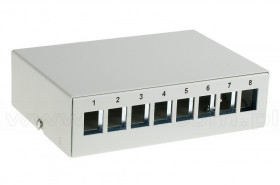 Patch panel na szynę DIN 8-portowy, keystone, bez gniazd