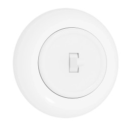 Włącznik światła schodowy z ramką, montaż podtynkowy, kolor biały Retro Vintage Loft