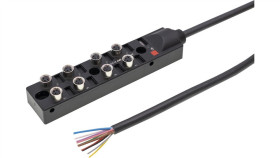 Rozdzielacz, 23X144x31mm, 10-30V Dc, 8X M8 3-Pin, Stały Rozdzielacz Kabla /...