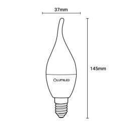 Żarówka LED E14 BA35 5W = 50W 470lm 3000K Ciepła 180 LUMILED