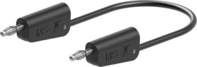 Measuring lead with (4 mm lamella plug, straight) to (4 mm lamella plug, straight), 750 mm, black, PVC, 2.5 mm², 64.1034-07521