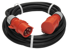Przedłużacz budowlany kontenerowy elCORD CEE 32A 400V IP44 2m H07RN-F 5G4 z wtyczką i gniazdem CEE 32A-5P IP44