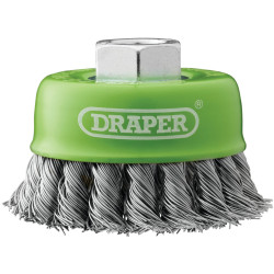 Draper 08054 Stainless-Steel Twist-Knot Wire Cup Brush 75mm M14 - 08054
