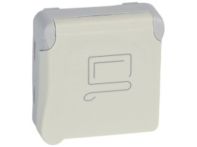 PLEXO IP55 Gniazdo pojedyncze z uziemieniem z blokadą białe/ ecru 069623 LEGRAND