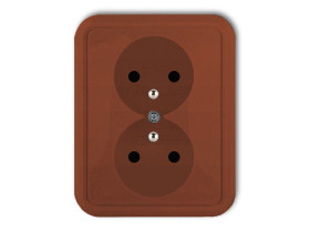 LIZA Gniazdo podwójne z uziemieniem brązowy 4GPT-2z KARLIK
