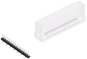 Pin header, 15 pole, pitch 2 mm, angled, black, 10063297