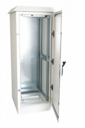 Szafa Zewnętrzna Street Box 600x600x1210 (szer/gł/wys),1 rząd szyn RACK 24U , Dwupłaszczowa ,Aluminiowa, RAL 7035