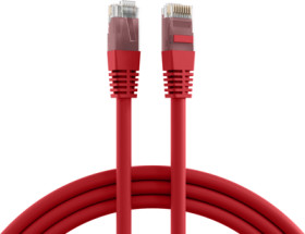 Patch cable, RJ45 plug, straight to RJ45 plug, straight, Cat 6A, U/UTP, PVC, 0.5 m, red, K8100RT.0,5