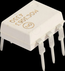 MOC3063M Optocoupler, Triac output, 7.5 kV, 600 V, DIP6