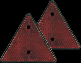 Pendant - reflector, triangular, red, set of 2