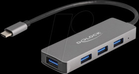 63173 USB 3.0 Hub 4 Port, USB-C to 4x USB-A, 20 cm