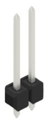 Pin header, 2 pole, pitch 2.54 mm, straight, black, 10054226
