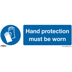 Worksafe SS6P10 Safety Sign Hand Protection Must Be Worn - Rigid Plastic - PK10