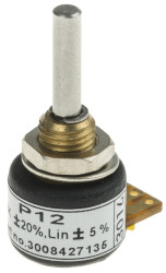 Potencjometr z przewodem nawojowym 2kΩ RS PRO średnica wału 3,17 mm 0.5W długość wału 19mm średnica 13mm Montaż panelowy