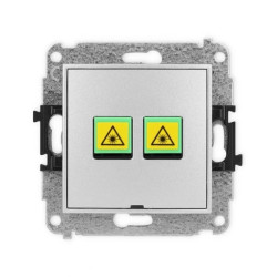 ICON Mechanizm gniazda światłowodowego/optycznego podwójnego, bez pola opisowego srebrny metalik 7IGOPBO-2