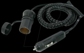 16559 KFZ - Cigarette lighter plug on socket, spiral cable, 3m