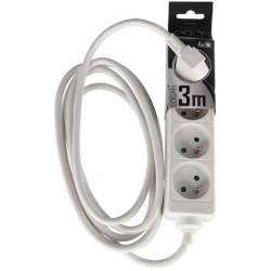 Przedłużacz domowy przenośny LOGAN White 4 - krotny z uziemieniem 3m EDO777555 EDO