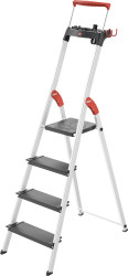 Drabina składana ze stopniem Hailo L100 TOPLINE 8050-407, zaw. wkładkę na narzędzia, Maksymalna wysokość robocza: 2.85 m